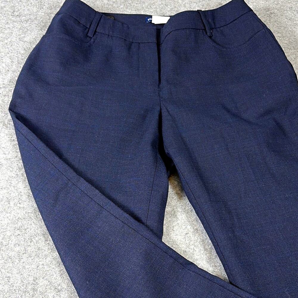 Stan Herman Blue Wool Blend Straight Leg Flat Front Dress Pants Pockets 6